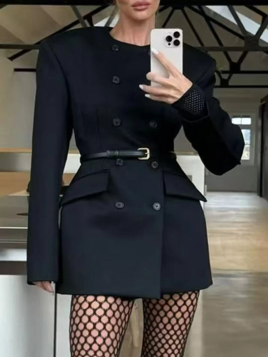 The Windsor Double-Breasted Longline Blazer from the Boss Energy at Lavishly Me