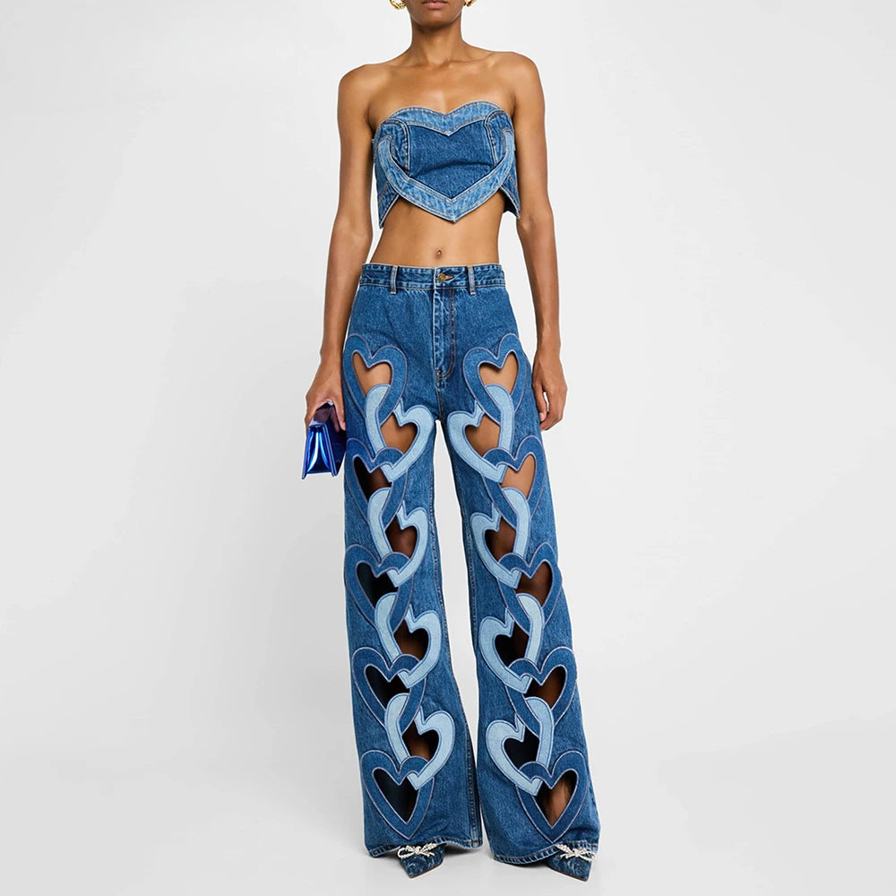 The Arielle Denim Vest & Wide-Leg Set in BLUEPANT | Lavishly Me
