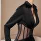 The Noir Mesh Mini Dress