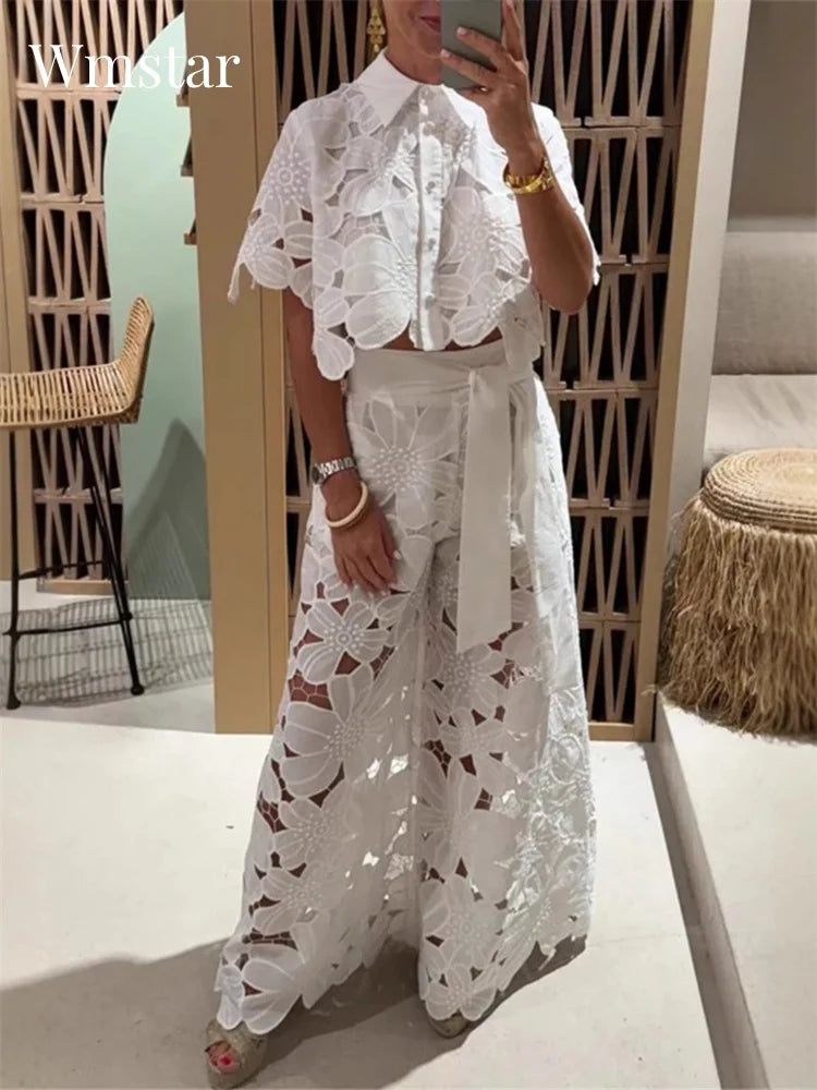 The Amalfi Lace Wide-Leg Set from the Resort Luxe at Lavishly Me