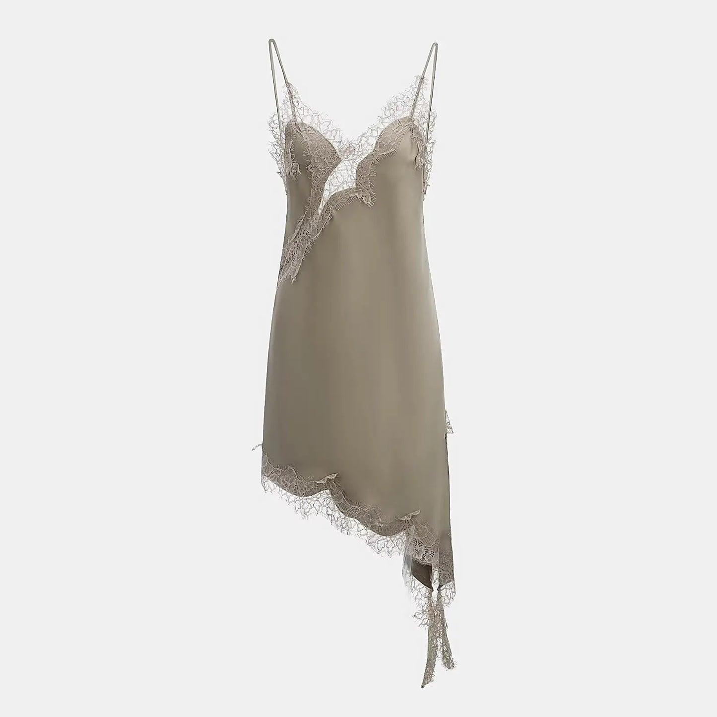The Amélie Lace Satin Mini Dress