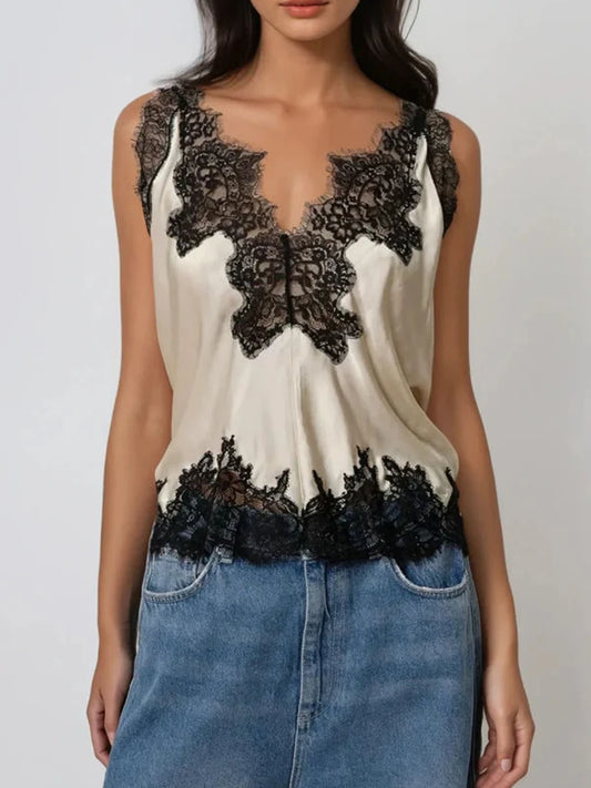 The Verona Lace Colorblock Vest