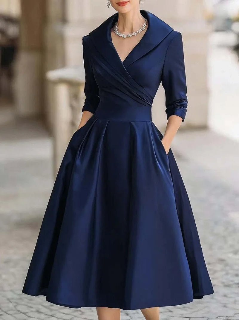 The Elara Wrap-Waist Midi Dress in Fuchsia | Lavishly Me