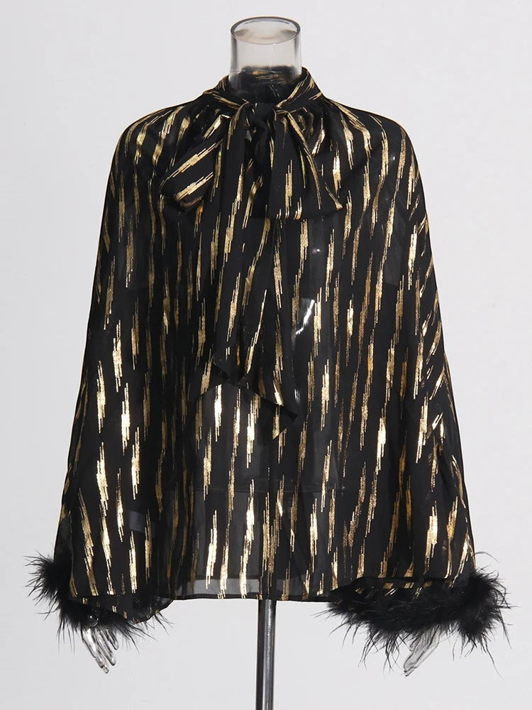 The Celeste Feather-Trim Blouse from the Soft & Sophisticated at Lavishly Me