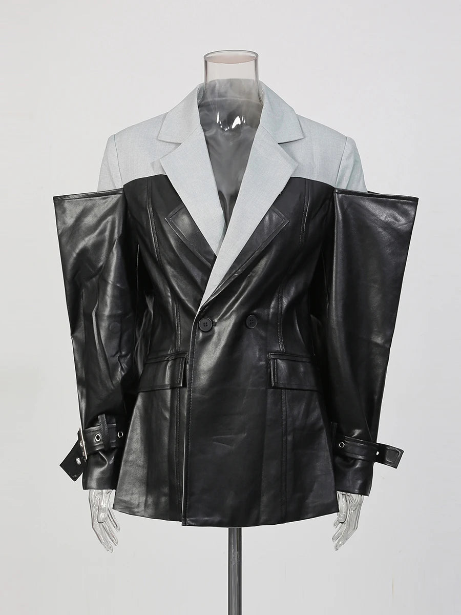 The Milan Colorblock Leather Jacket from the After Dark at Lavishly Me