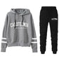 The West Coast Stripe Hooded Jogger Set hooded two-piece jogging suit from Lavishly Me