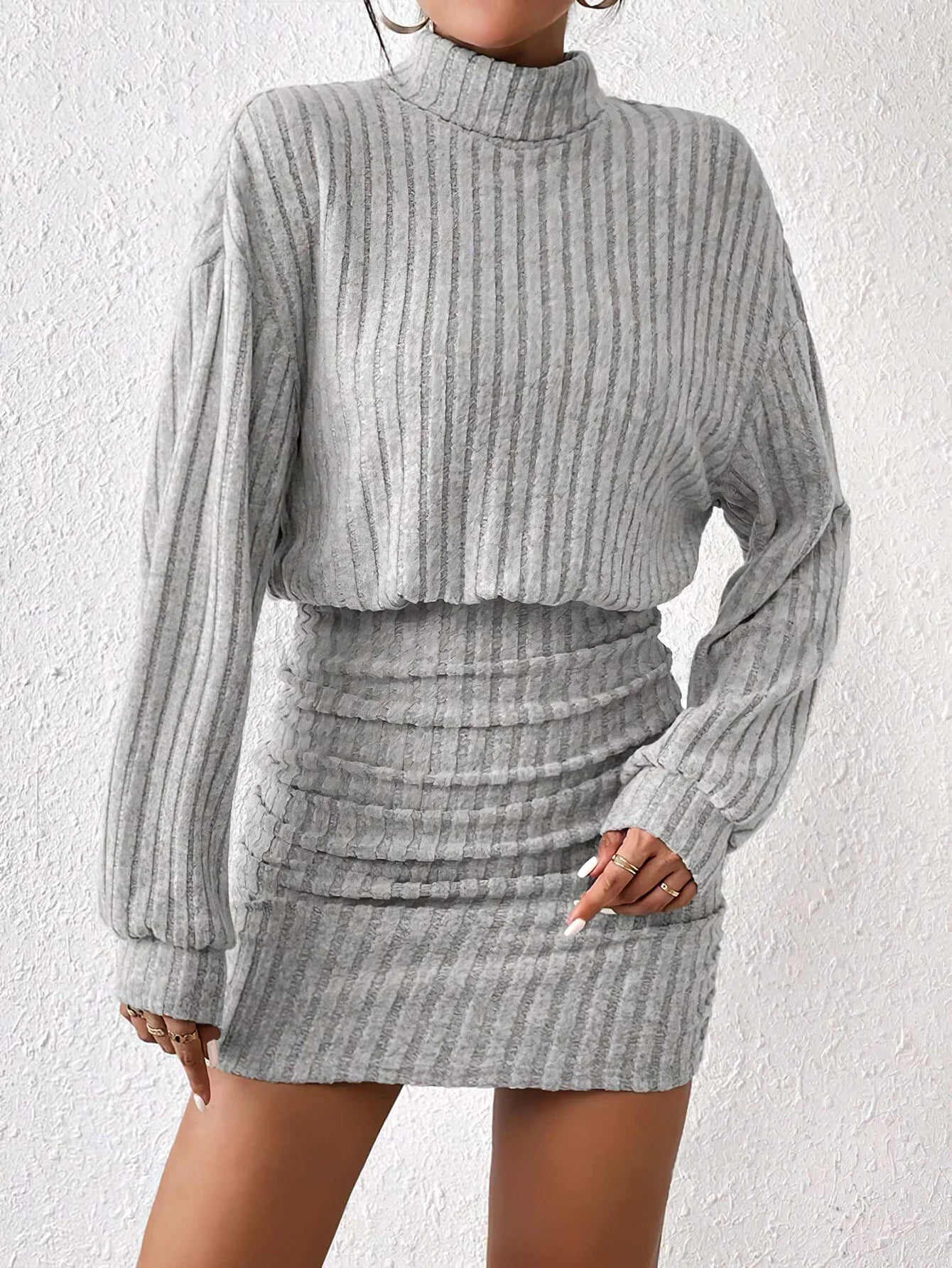 The Celeste Turtleneck Sheath Midi Dress