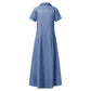 The Savannah Ruffle Denim Maxi