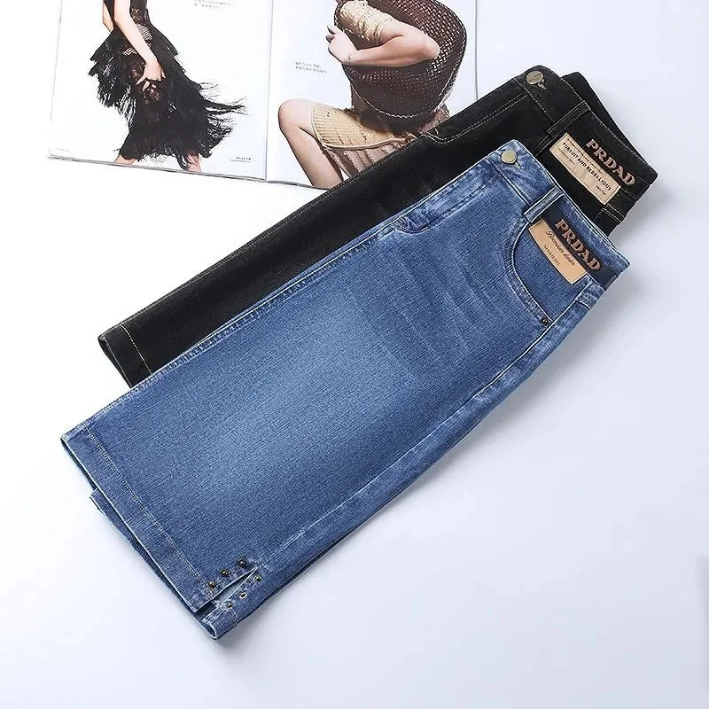 The Soho Split Denim Skirt
