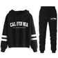The West Coast Stripe Hooded Jogger Set hooded two-piece jogging suit from Lavishly Me