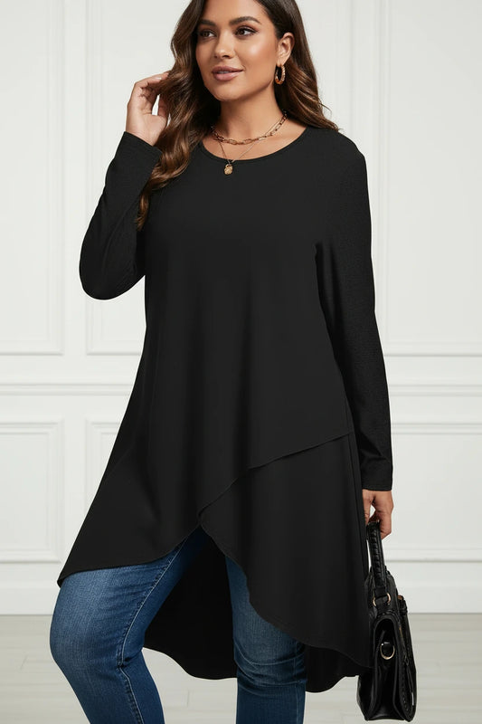 The Samara Asymmetric Print Statement Blouse by Lavishly Me