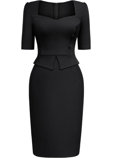 The Camille Peplum Pencil Dress from the Boss Energy at Lavishly Me