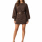 The Marisol Slash Neck Belt Mini Dress by Lavishly Me