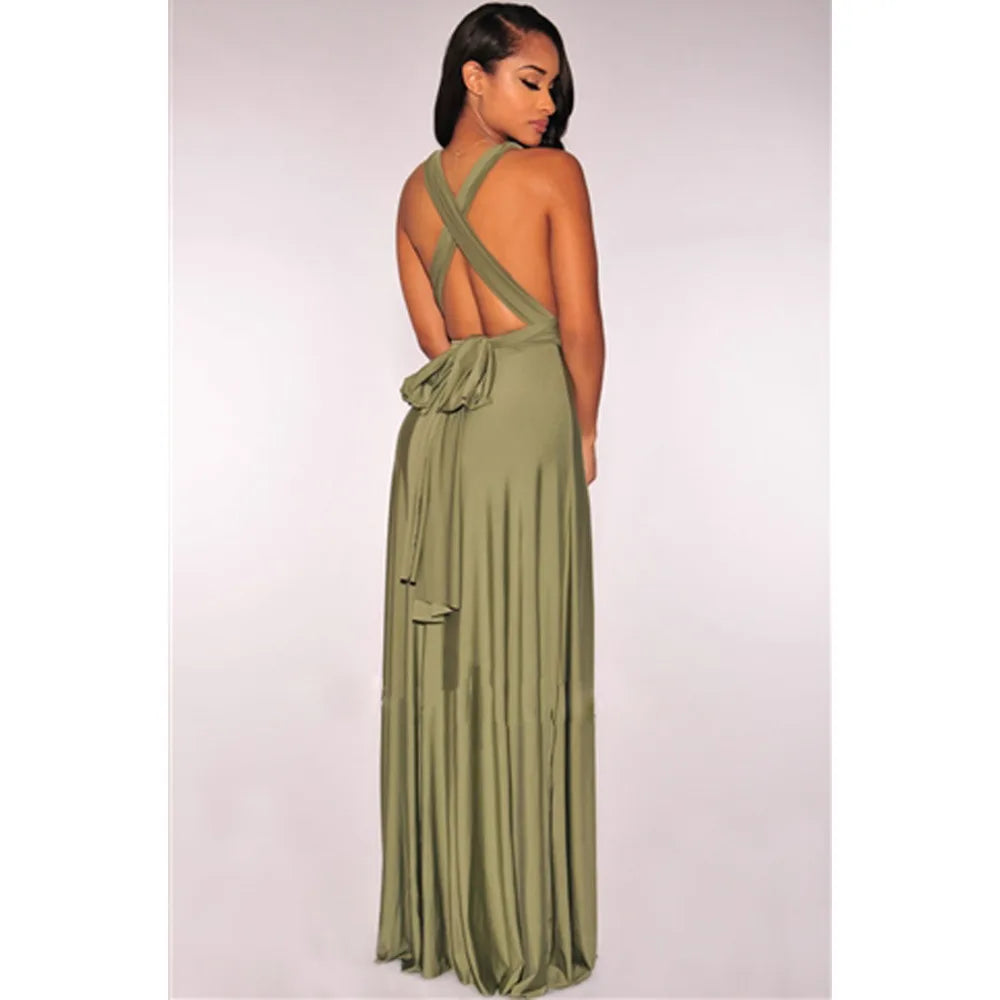 Sexy Women Multiway Wrap Convertible Boho Maxi Club Red Bandage Long Dress Party Bridesmaid Infinity Robe Longue Femme