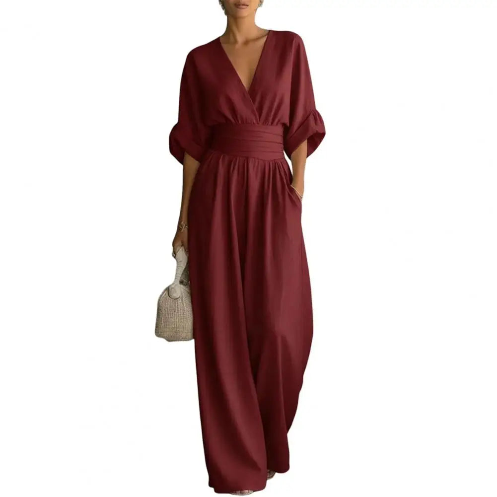 The Valencia Wide-Leg Jumpsuit in Orange | Lavishly Me