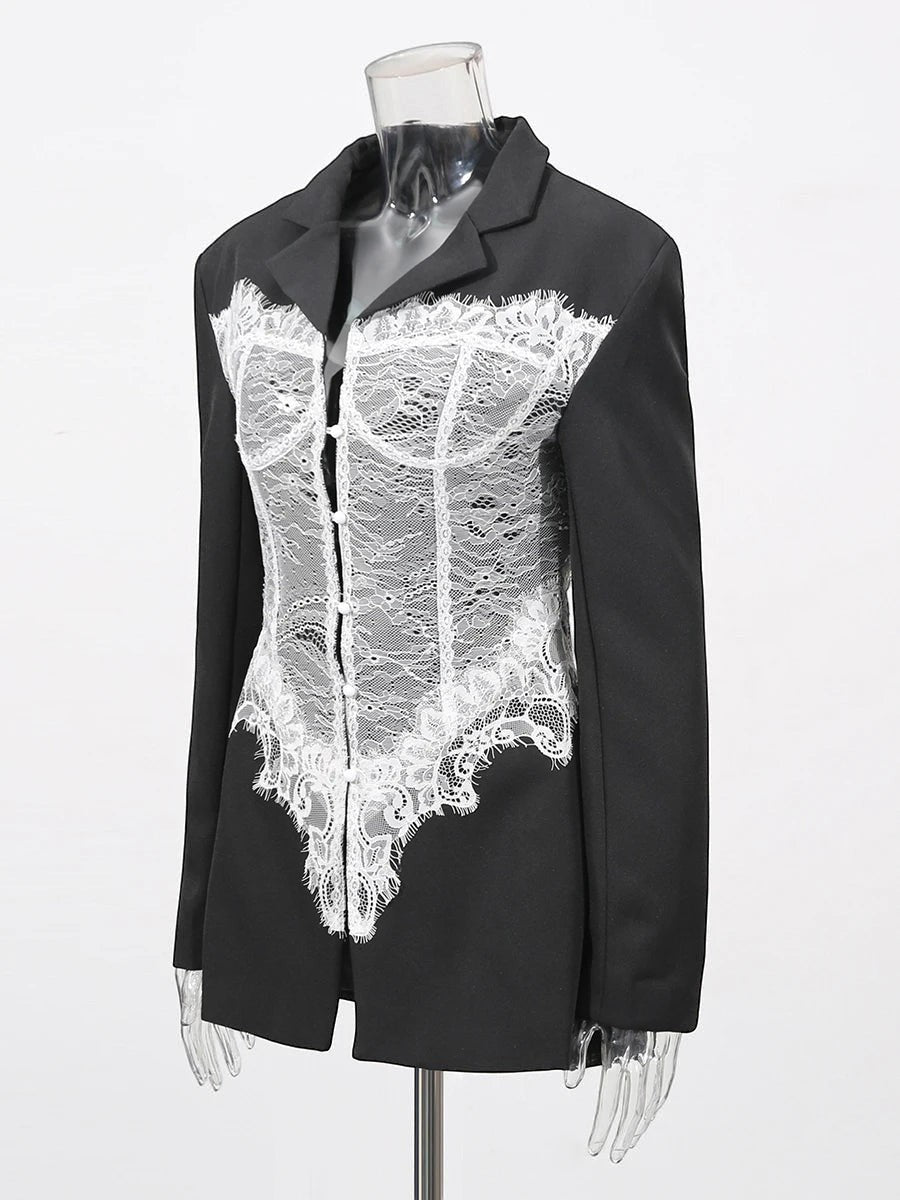 The Marlowe Lace Colorblock Blazer