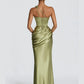 The Seraphine One-Shoulder Satin Maxi Dress from the Celebration Edit at Lavishly Me