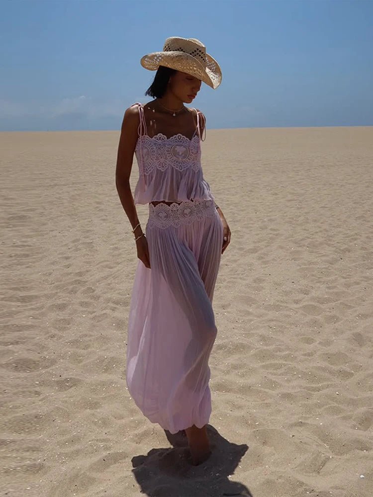 The Amara Lace Wide-Leg Pant Set from the Everyday Luxe at Lavishly Me