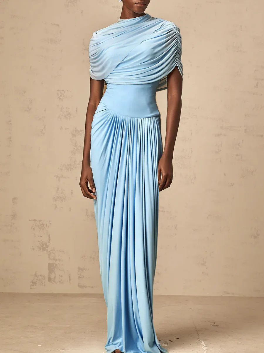 The Emilia Pleated Column Dress from the Boss Energy at Lavishly Me
