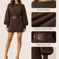 The Marisol Slash Neck Belt Mini Dress