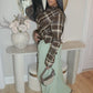 The Parker Plaid Lapel Blouse in Brown | Lavishly Me