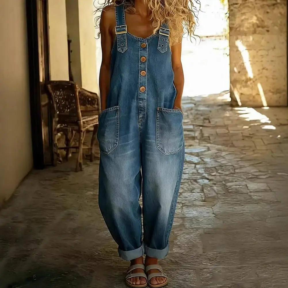 The Brooklyn Wide-Leg Denim Overalls from the Denim Edit at Lavishly Me