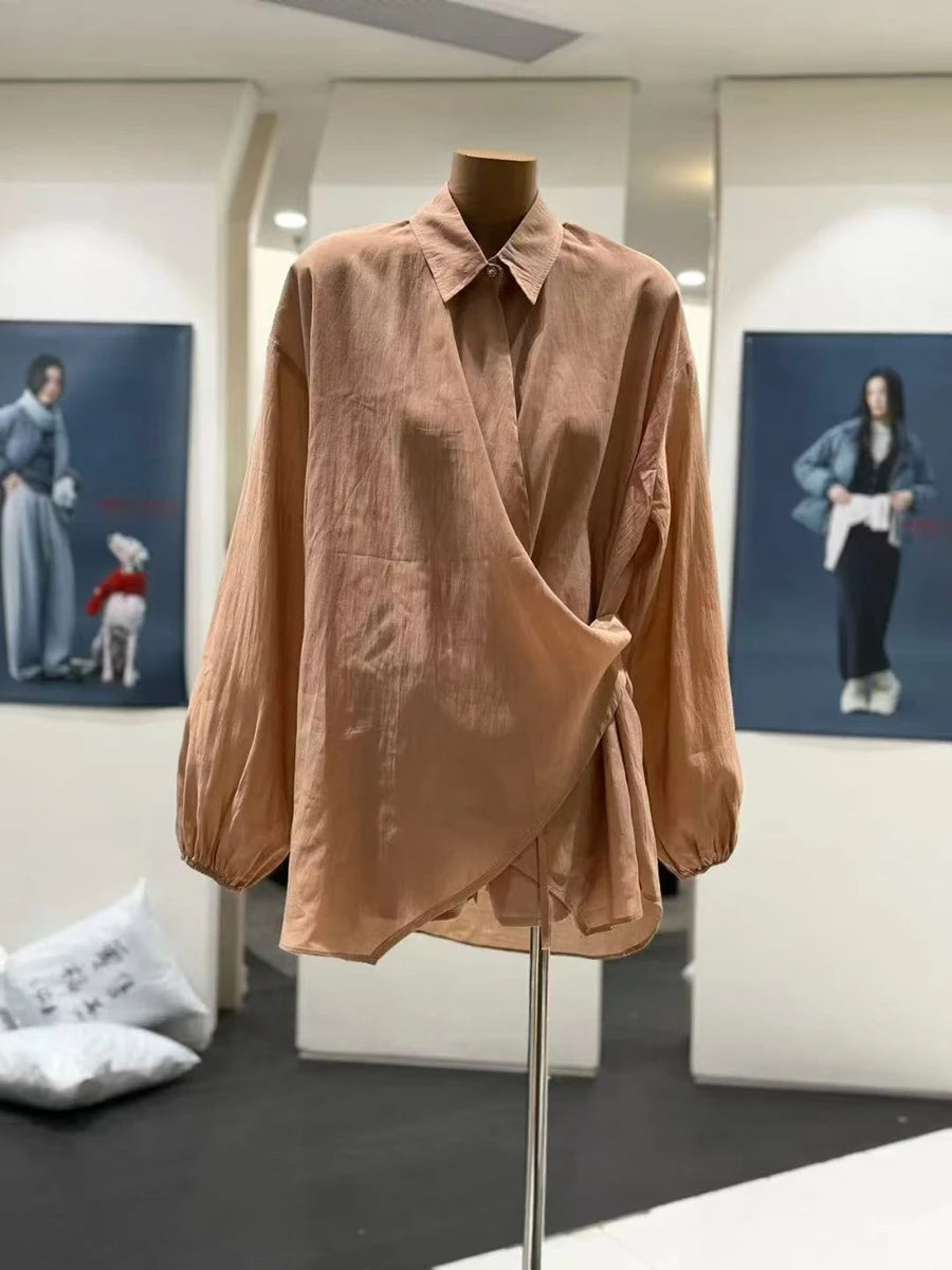 The Beaumont Lace-Up Shirt Dress from the Boss Energy at Lavishly Me