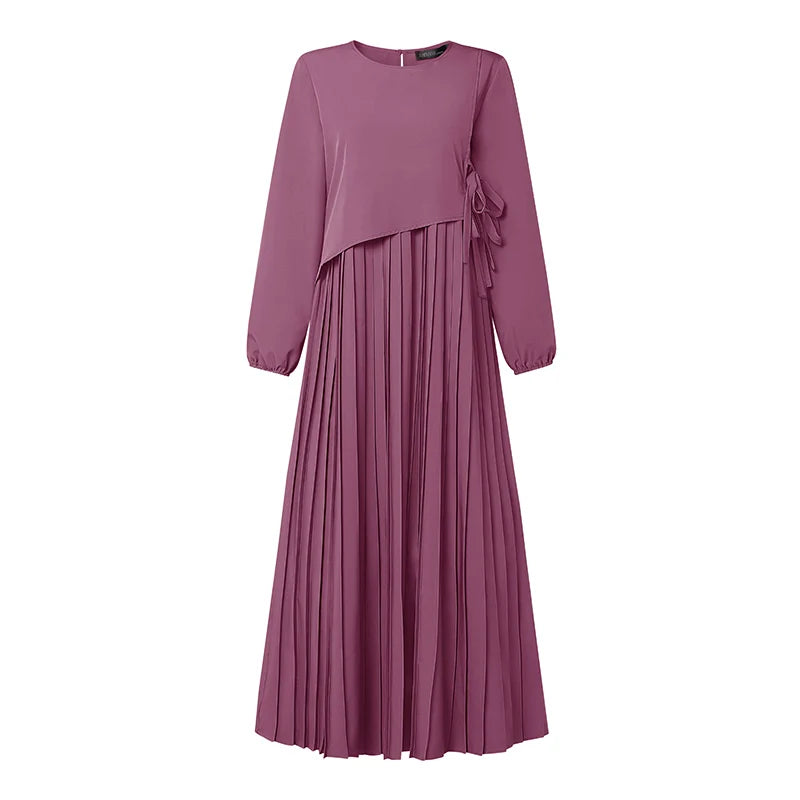 The Elara Pleated A-Line Maxi Dress from the Boss Energy at Lavishly Me