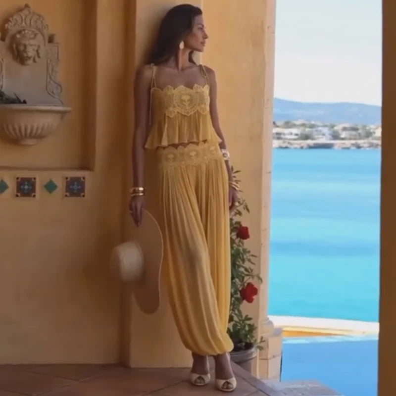The Amalfi Lace Pant Set
