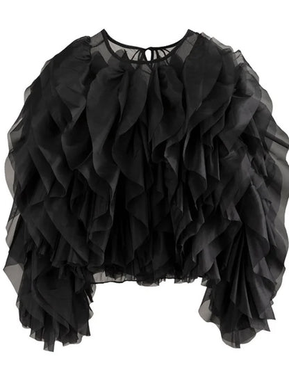 The Chantilly Ruffle Chiffon Blouse from the Soft & Sophisticated at Lavishly Me