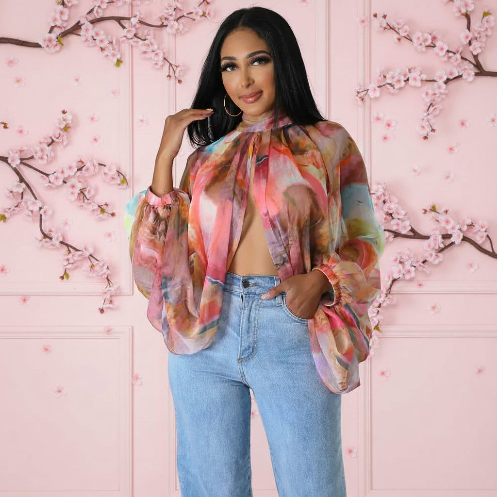 The Seraphina Sheer Tie Blouse in Women Blouses 12 | Lavishly Me