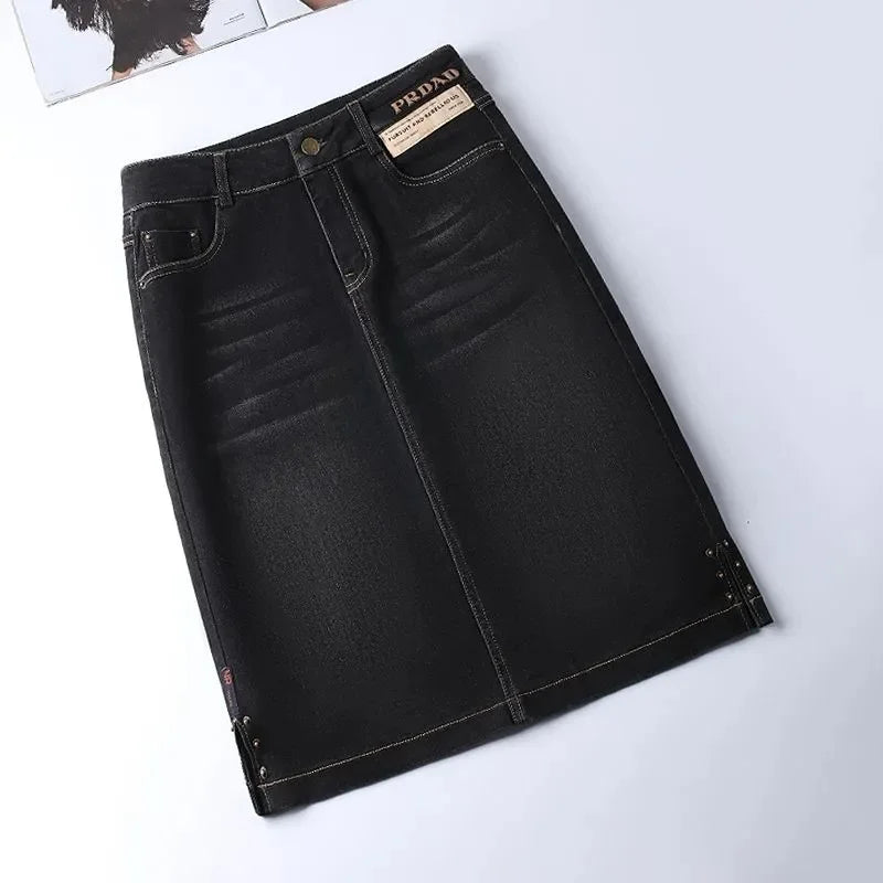 The Soho Split Denim Skirt