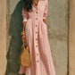 The Marais Pleated Button Maxi Dress from the Soft & Sophisticated at Lavishly Me