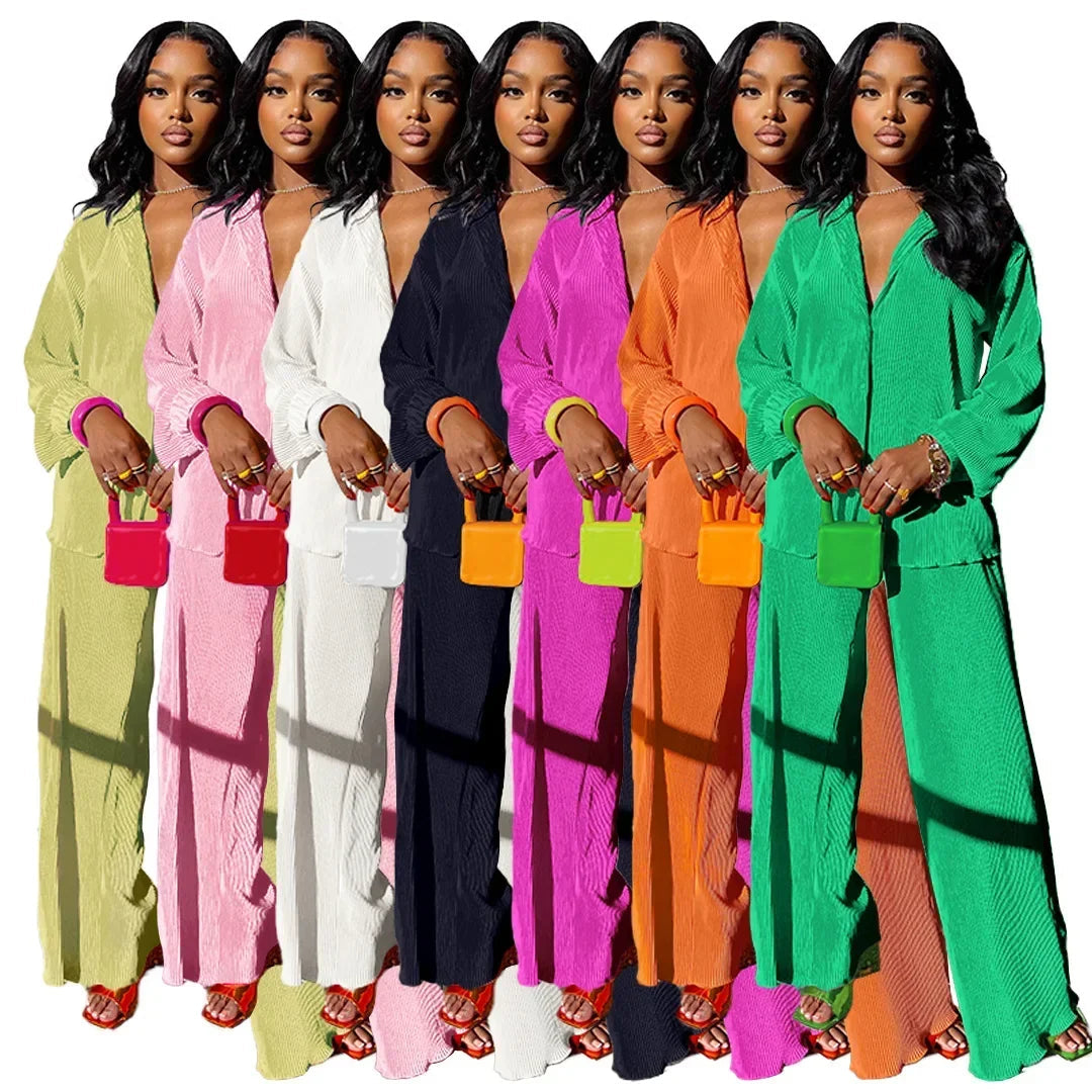The Serena Wide-Leg Lounge Set in Khaki | Lavishly Me