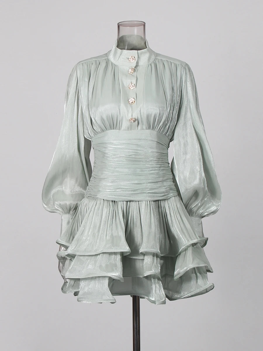 The Emerald Élan Ruffle Dress