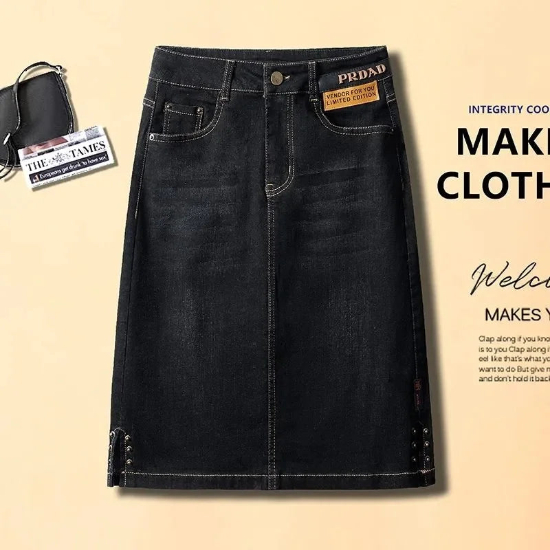 The Soho Split Denim Skirt