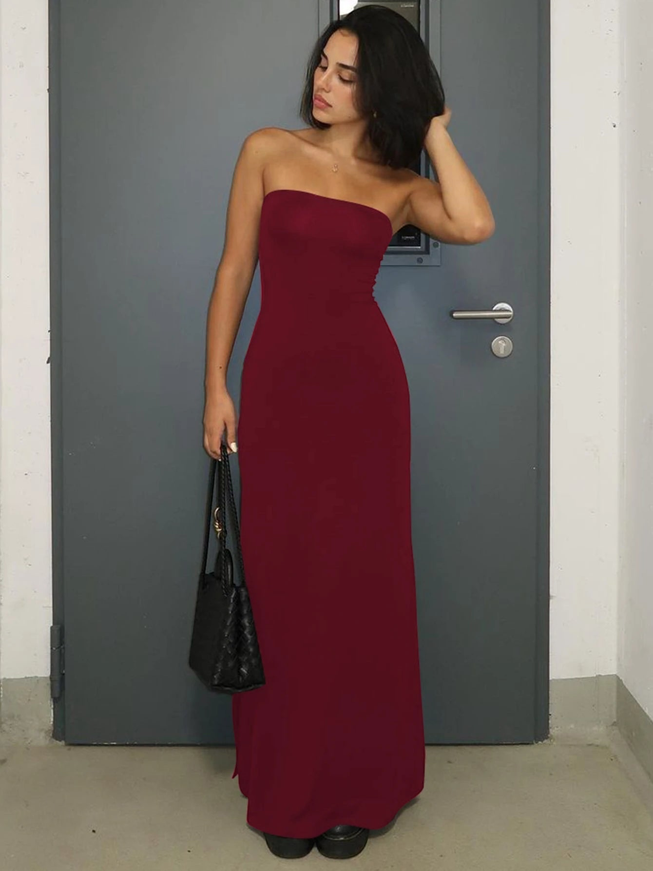 The Onyx Strapless Bodycon Maxi Dress | Lavishly Me