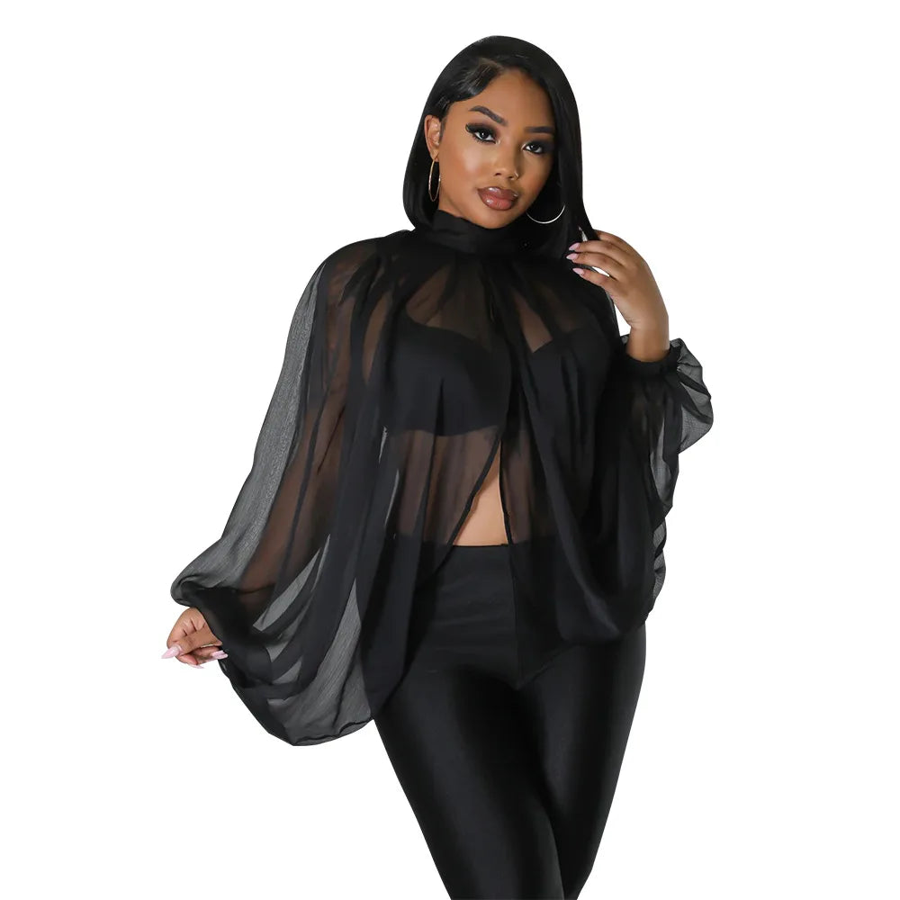 The Seraphina Sheer Tie Blouse in Women Blouses 9 | Lavishly Me