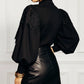The Nerissa Lace Ruffle Blouse in BLACK | Lavishly Me