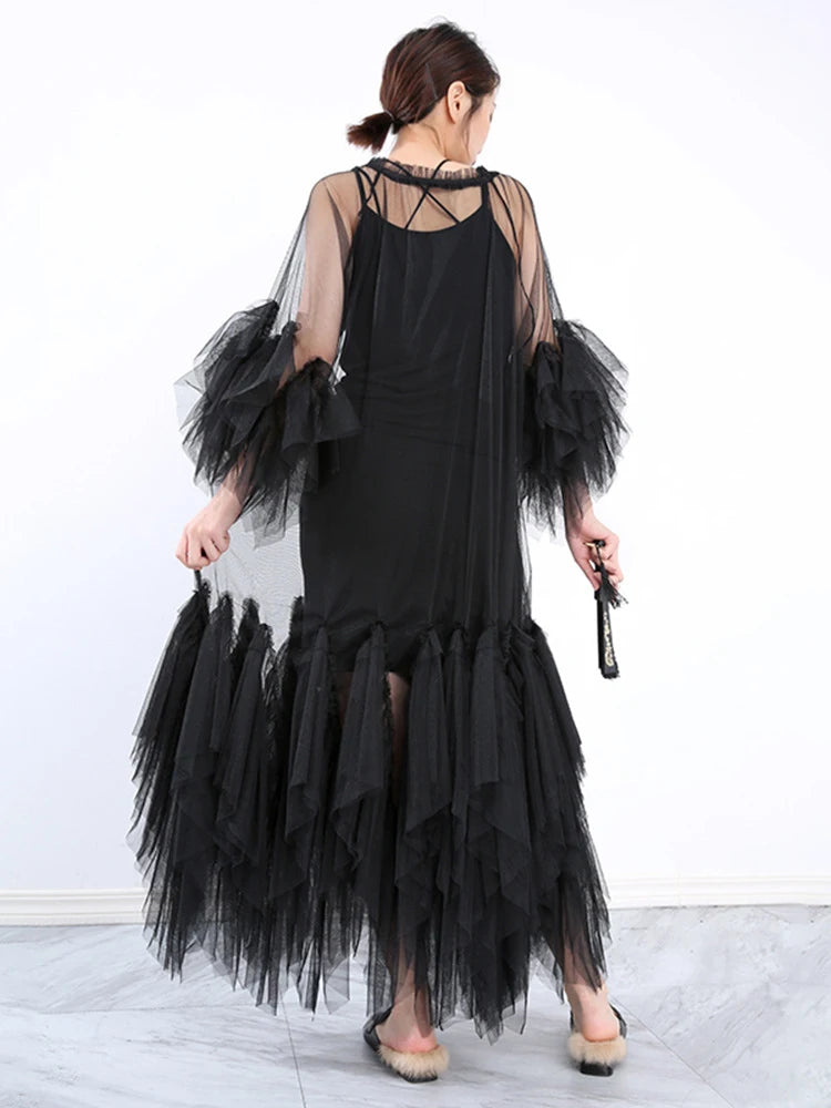 The Monaco Mesh Panel Maxi Dress from the Soft & Sophisticated at Lavishly Me