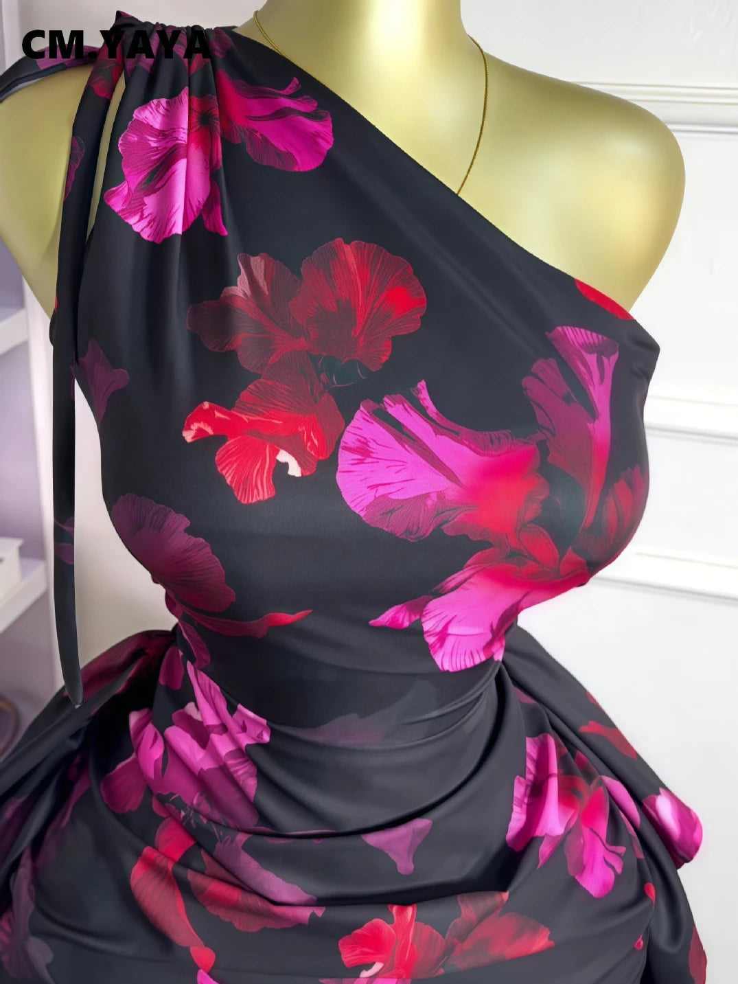 The Azalea One-Shoulder Floral Maxi Dress in as picture | Lavishly Me