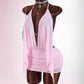 The Lyra Ruched Halter Mini Dress | Lavishly Me