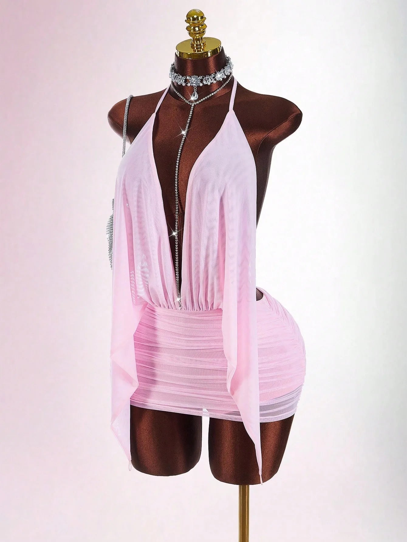 The Lyra Ruched Halter Mini Dress | Lavishly Me