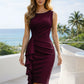 The Vivienne Ruffle Pencil Dress from the Boss Energy at Lavishly Me
