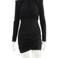 The Milan Turtleneck Mini Dress in Black | Lavishly Me