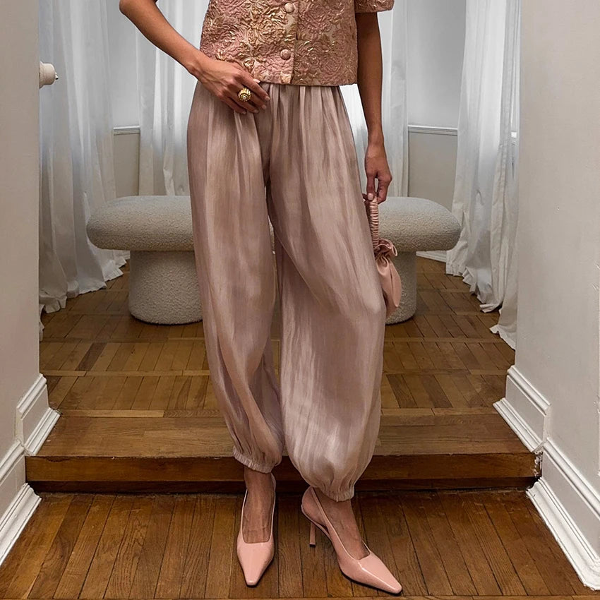 The Rosé Pleated Balloon Trousers