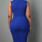 The Helena Ruched Neck-Tie Midi Dress in DEEP BLUE | Lavishly Me