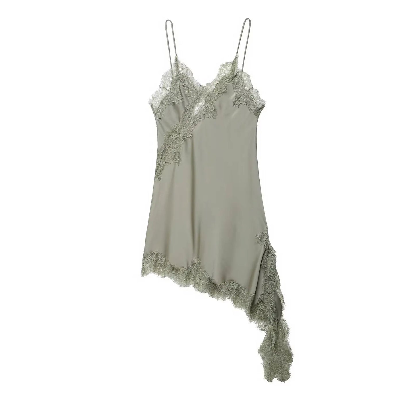 The Amélie Lace Satin Mini Dress