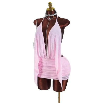 The Lyra Ruched Halter Mini Dress | Lavishly Me