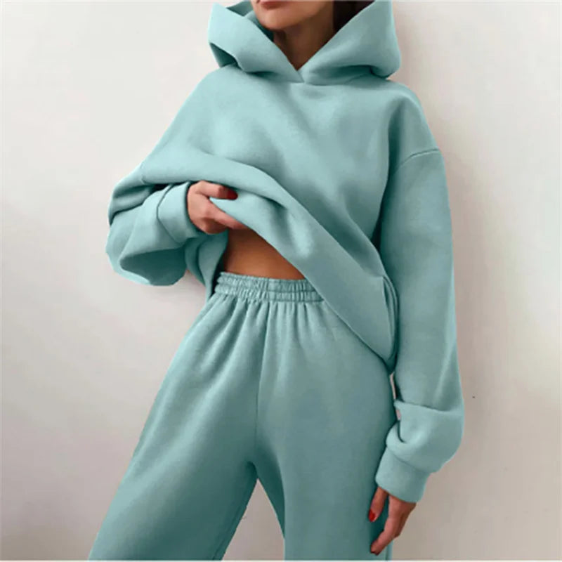 The Chalet Cozy Hoodie Jogger Set hooded two-piece jogging suit from Lavishly Me